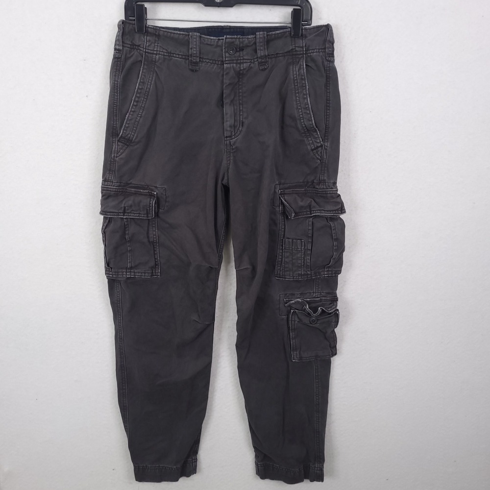 Abercrombie Cargo Pants Men 30 Fits 32x28 Gray Loose Fit Utility Trousers
